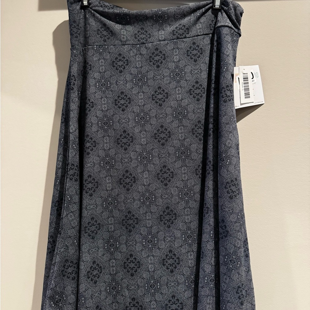 LuLaRoe Dark Gray Patterned A-Line Skirt